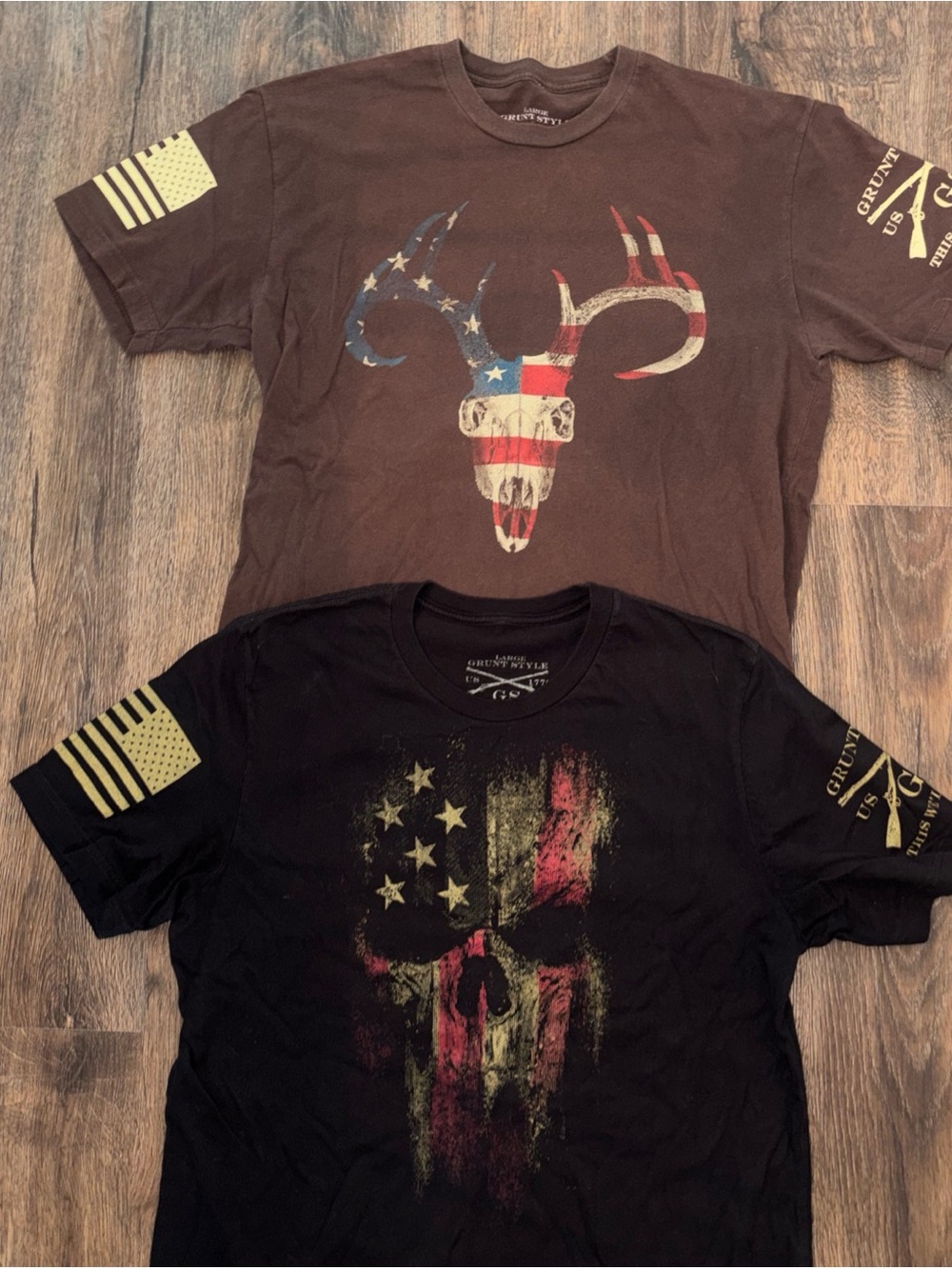 Grunt Style patriotic skull tees